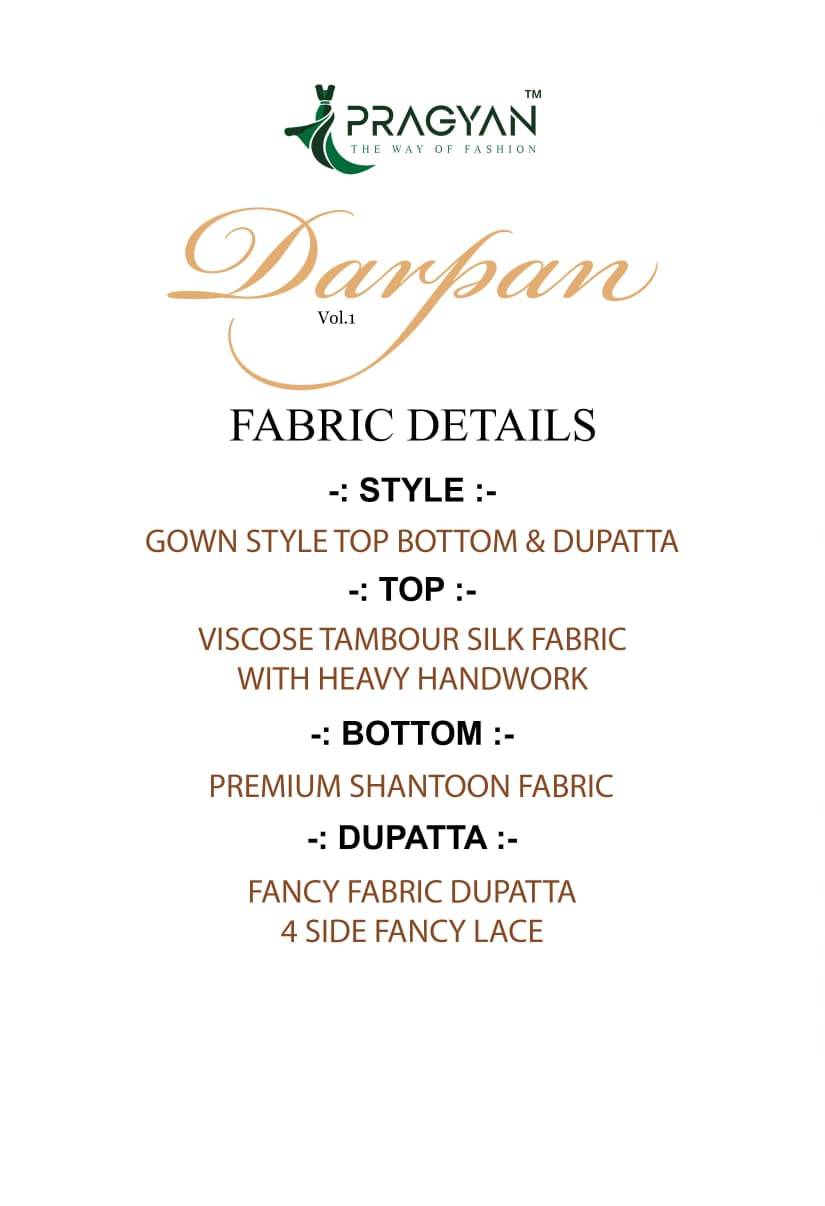 DARPAN VOL 1 by Pragyan 1001 To 1004 Series Beautiful Fancy Stylish Colourful casual wear Premium Viscos Silk Gowns At Wholesale Price